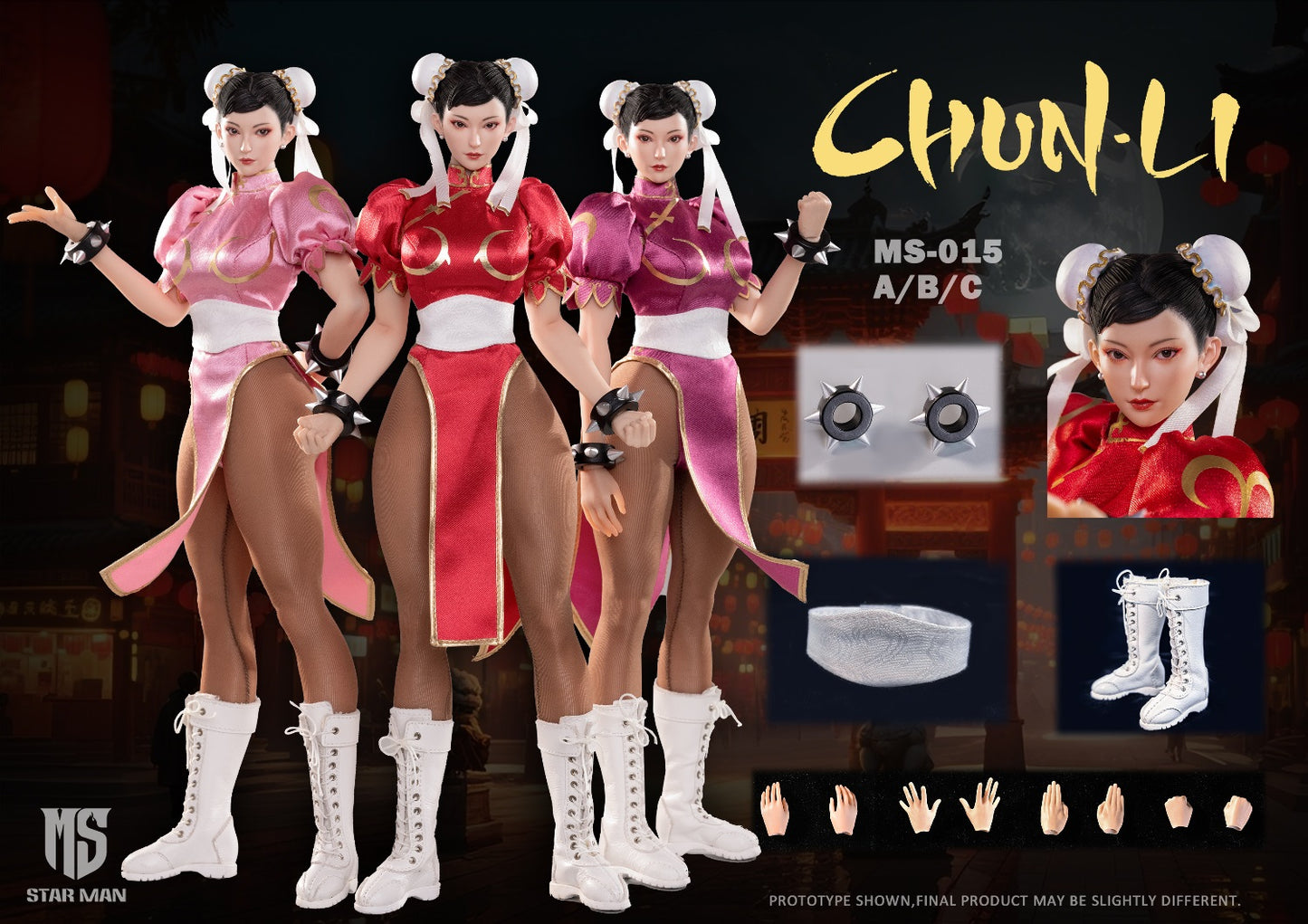STAR MAN MS-015 - Chun Li - Red Version/Pink Version/Purple Cheongsam Version